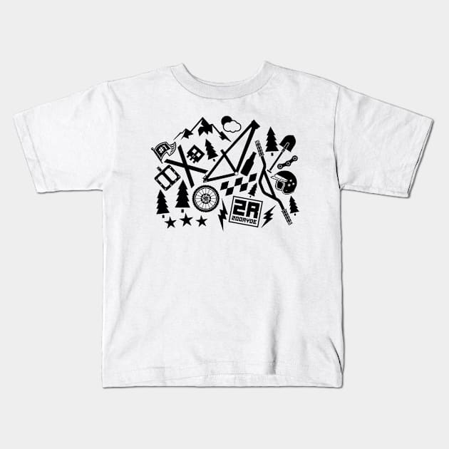 The World Of Mountainbiking Kids T-Shirt by ZOO RYDE